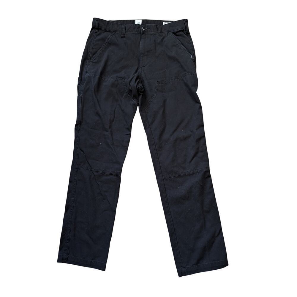 GAP Men's Carpenter Jeans/Pants size 32X32, Black Canvas, Pockets; Double Knee